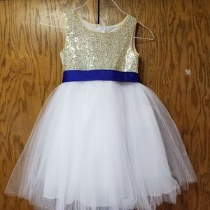 Other - Flower girl dresses gold with blue sash Other - Flower girl dresses gold with blue sash